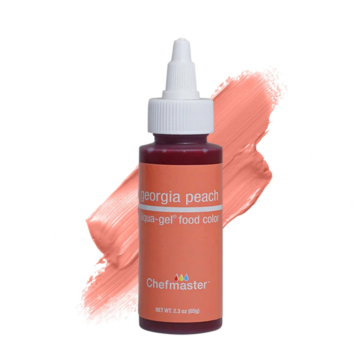 Chefmaster Georgia Peach Liqua-Gel® Food Coloring | Vibrant Color | Professional-Grade Dye for Icing, Frosting, Fondant | Baking &amp; Decorating | Fade-Resistant | Easy-to-Use | Made in USA | 2.3 oz