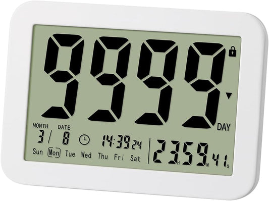 Digital Countdown Days Timer Clock- 9999 Days Count Down Timer with Stand Strong Magnetic Back for Retirement Wedding