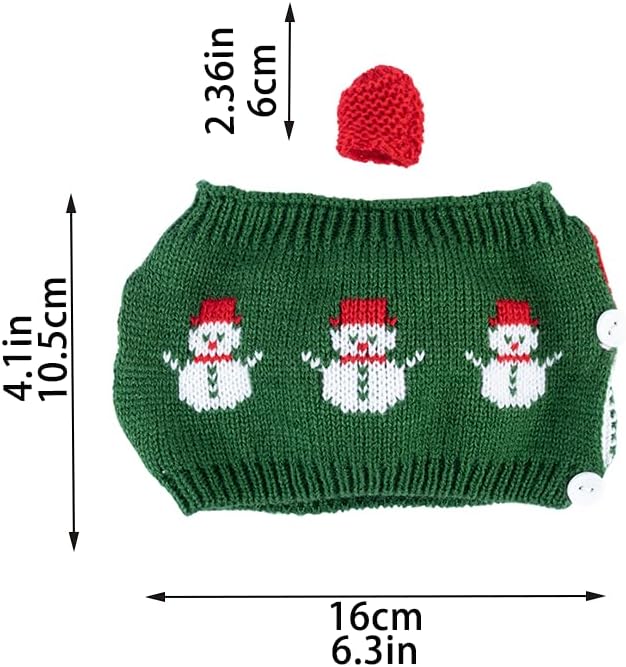 Knitted Teapot Cozy, 2-Piece Split Design with Button Fastening, Acrylic Insulated Teapot Cover for 2 Cup 15-20 oz Teapots, British Style Decorative Tea Warmer, 9 Patterns Available，GREEN SNOW MAN