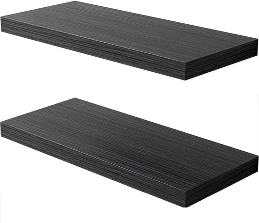 Floating Shelf, Set of 2 Wall Shelf, 30 in W x 12.75 in D x 2 in H Wooden Floating Wall Shelf with Invisible Brackets for