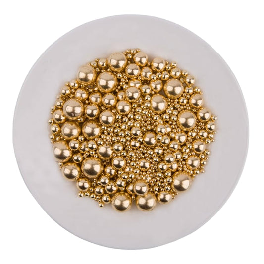 Edible Bright Gold Sugar Pearls Candy Sprinkles 120G/ 4.23Ounce Baking Cake Sprinkles Cupcake and Cake Topper Cookie