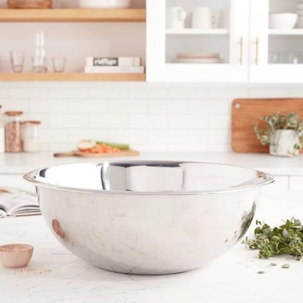 YBM HOME 10.25 Quart Stainless Steel Premium Mixing Bowl – Heavy Duty Deep Prep Bowl for Baking, Cooking, Dough Mixing, Salad Serving &amp; Commercial Kitchen Use