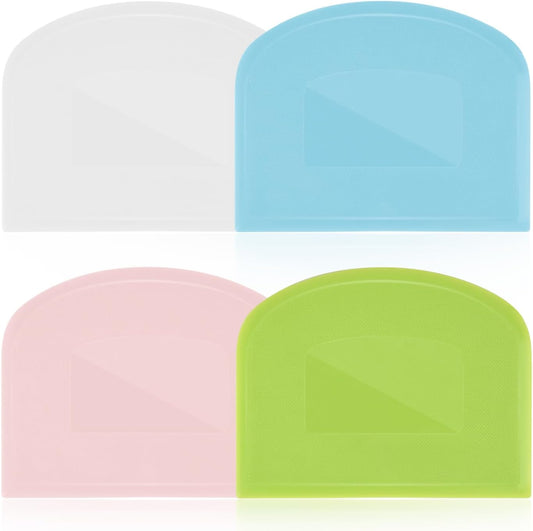 4 Pieces Food Scraper, Flexible Dough Scraper, Dough Scraper for Sourdough, Multifunctional Kitchen Scraper Tool, Baking