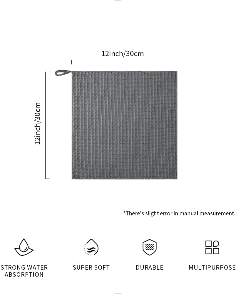 watchget 4 Pack Microfiber Espresso Barista Cleaning Towels, Dark Grey