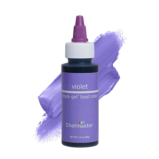 Chefmaster Violet Liqua-Gel® Food Coloring | Vibrant Color | Professional-Grade Dye for Icing, Frosting, Fondant | Baking &amp; Decorating | Fade-Resistant | Easy-to-Use | Made in USA | 2.3 oz