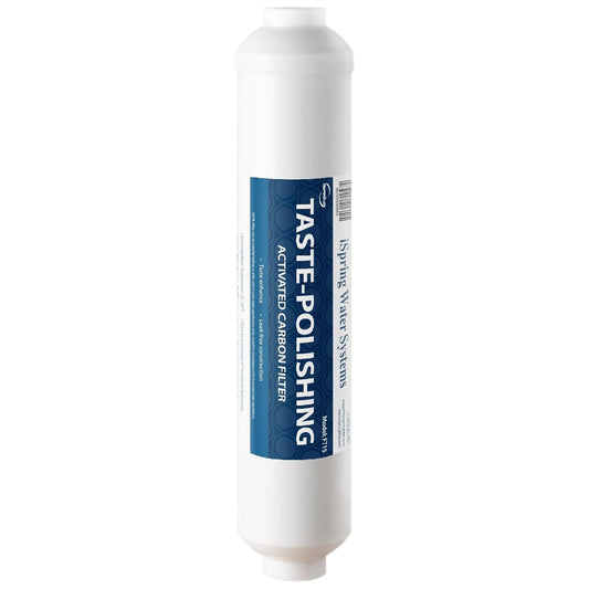 iSpring FT15 NSF Certified 5th Stage Inline Post Carbon Water Filter, Replacement Cartridge with 1/4" Quick Connect for