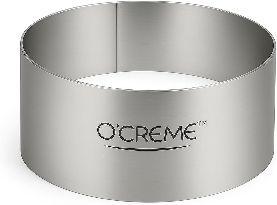 O'Creme Cake Ring Sturdy Stainless Steel Round Mousse Cake Ring Mold for Baking, Dessert Cake Decorating Pastry Rings 3 Inch Diameter x 2-1/2 Inch High