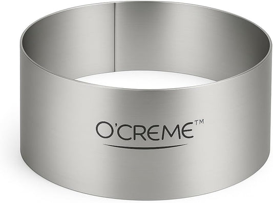 O'Creme Cake Ring Sturdy Stainless Steel Round Mousse Cake Ring Mold for Baking, Dessert Cake Decorating Pastry Rings 3 Inch Diameter x 2-1/2 Inch High