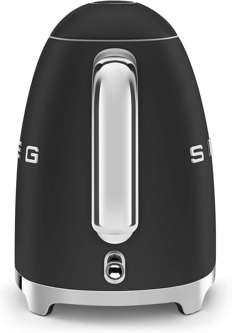 SMEG KLF03 Electric Kettle 1.7L (7 Cup), Retro Hot Water Boiler for Tea &amp; Coffee, Fast Boiling, Auto Shut-Off, Soft Open Lid, 360° Swivel Base Countertop Kettle – Matte Black