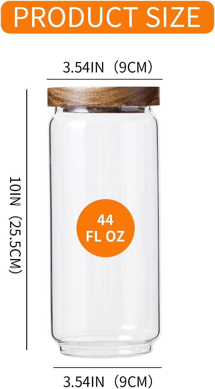 Glass Storage Jars 44 Oz 3 Pack