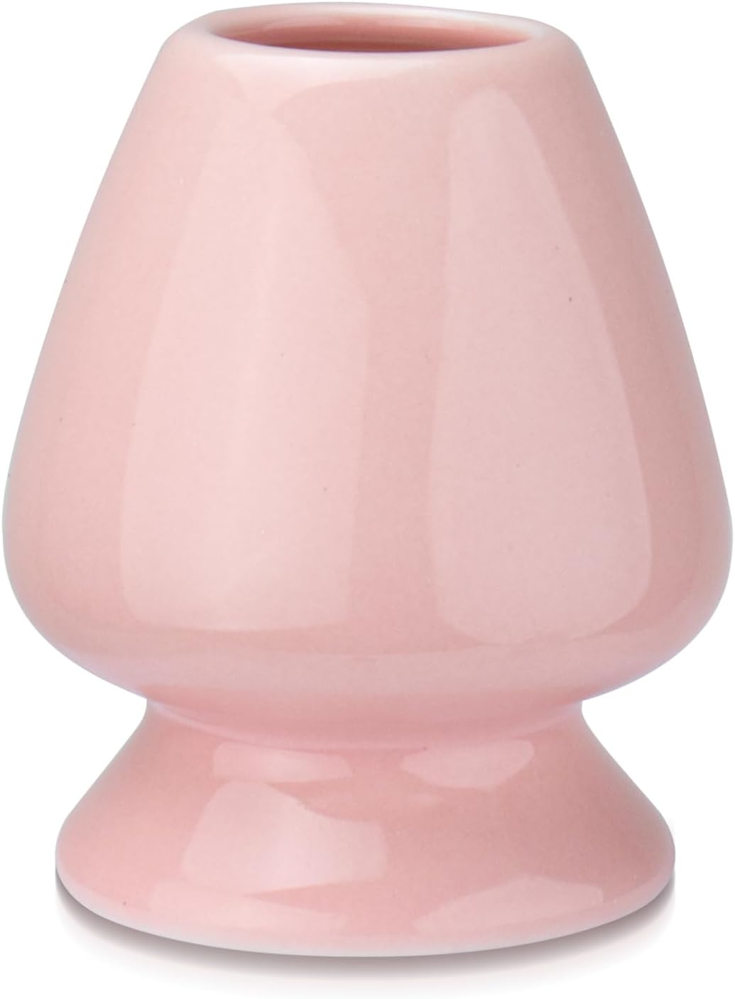 Traditional Japanese Matcha Tea Whisk Holder, 70mm Chasen Stand, Pink Ceramic, 2.7"L x 2.5"W