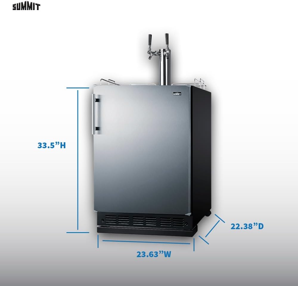 Summit Appliance 24" Wide Cold Brew Coffee Kegerator/Refrigerator Combo, Black Interior, Caster Wheels, Residential/Commercial Use (LHD, Cold Brew Coffee)