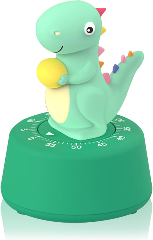 60 Minutes Mechanical Kitchen Timer,Cute Dinosaur Timer for Kids,Wind Up Egg Timer for Cooking,Reading,Classroom and Do
