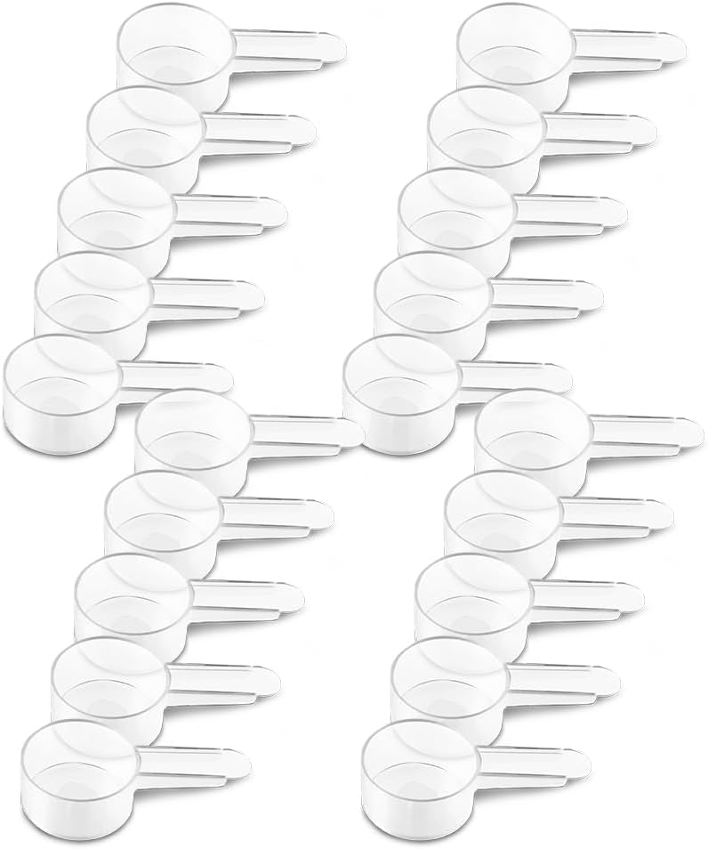 20 Pack Tablespoon Measuring Spoon Set with Short Handle Coffee Scoop - 1 Tablespoon (15 ML) Clear P