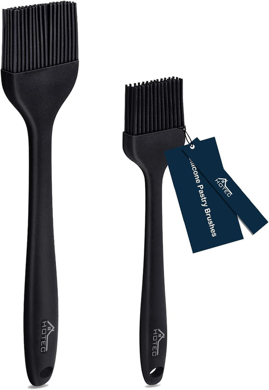 HOTEC 600℉ Heat Resistasnt Basting Brushes, BPA Free Silicone Pastry Brush, Spread Oil Butter Sauce Marinades for BBQ Grill