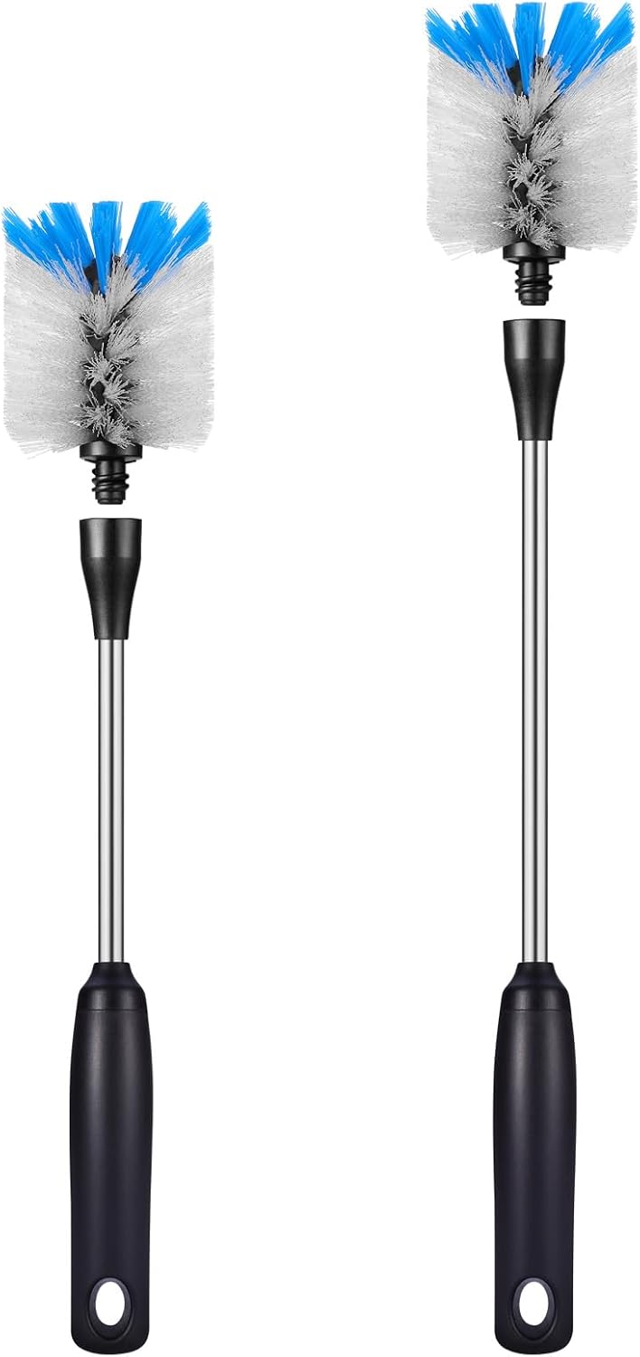 MOSOLAN Stainless Steel Bottle Brush with Replaceable Head, 13 in - 15 in