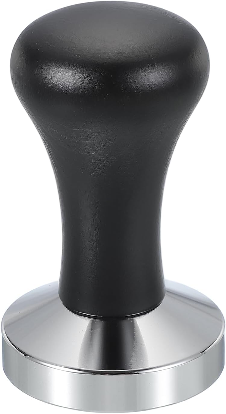 uxcell 53mm Coffee Tamper, Stainless Steel Espresso Press Tamper, Espresso Tamper with Wooden Handle