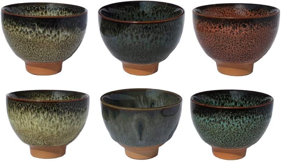 Better-Love 6PCS Handmade Ceramic Tea &amp; Sake Cups, Japanese Pottery Set