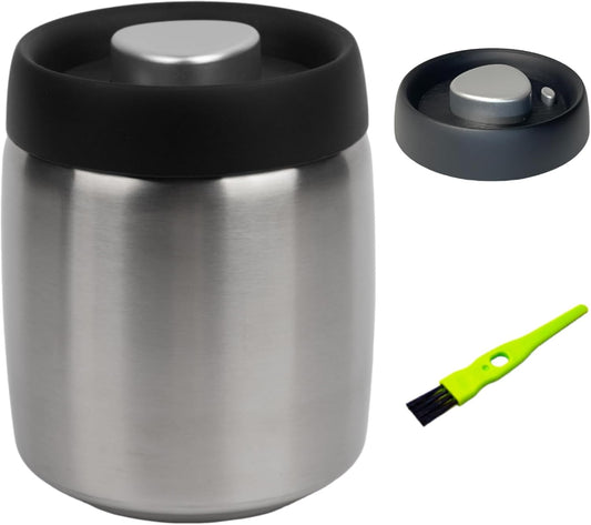 Coffee Vacuum Canister,800ml/10.7oz Stainless Steel Coffee bean Container,Food Storage Container with Airtight Lid,Push Out