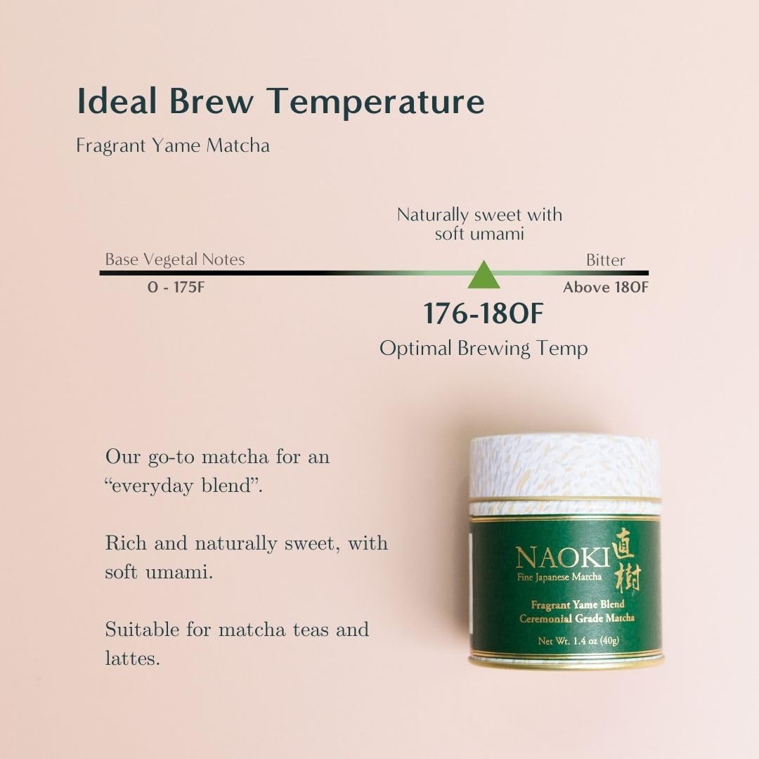Naoki Matcha Fragrant Yame Blend – Authentic Japanese First Harvest Ceremonial Grade Matcha Green Tea Powder from Yame, Fukuoka (40g / 1.4oz)