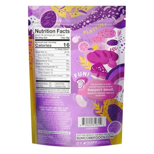 Suncore Foods Lilac Taro Yam Powder 5oz (Purple Sweet Potato) | Gluten Free | Natural Purple Food Coloring, For Baking, Frosting, Desserts, Smoothies, Milk Tea, Boba, Non-GMO, Vegan, Resealable Pouch