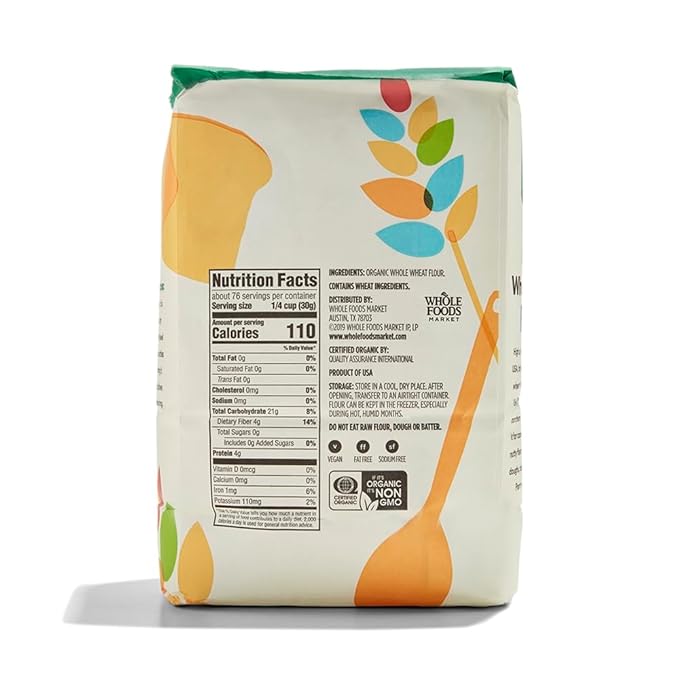365 by Whole Foods Market, Organic 100% Whole Wheat Flour, 80 Ounce