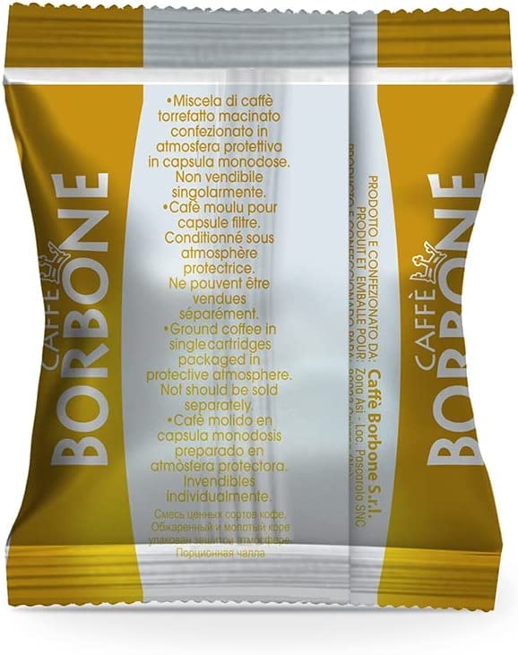 Caffè Borbone Miscela Oro Espresso Pods Compatible with Nespresso Original Machines, Dark Roast Gold Blend, 100 Count Espresso Coffee Pods