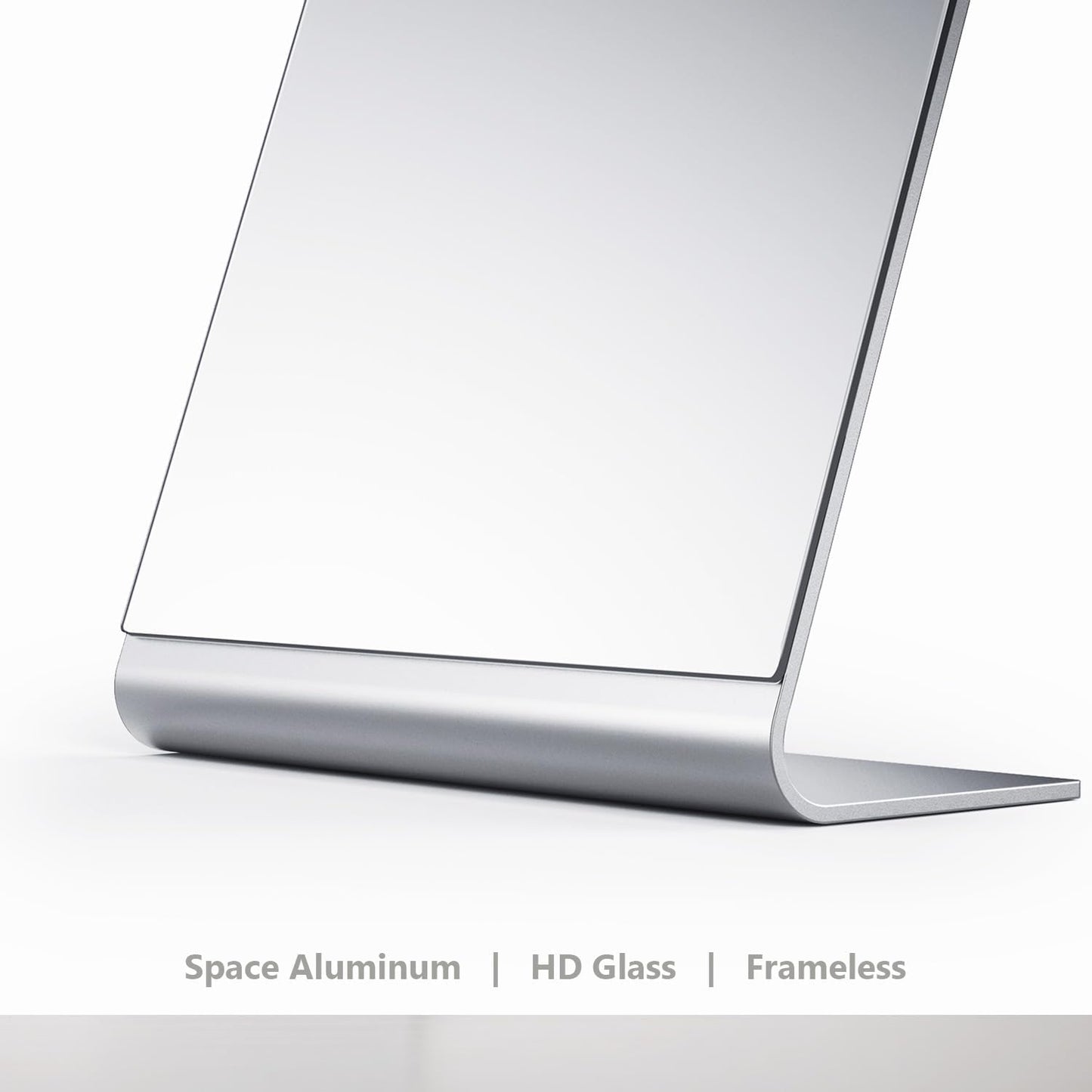 NEZZOE 12"x7" Frameless Makeup Mirror, Minimalist Free Standing Desk Mirror | Flat Vanity Mirror for Bathroom Countertop, Desk or Jewelry Display, Perfect for Makeup &amp; Shaving