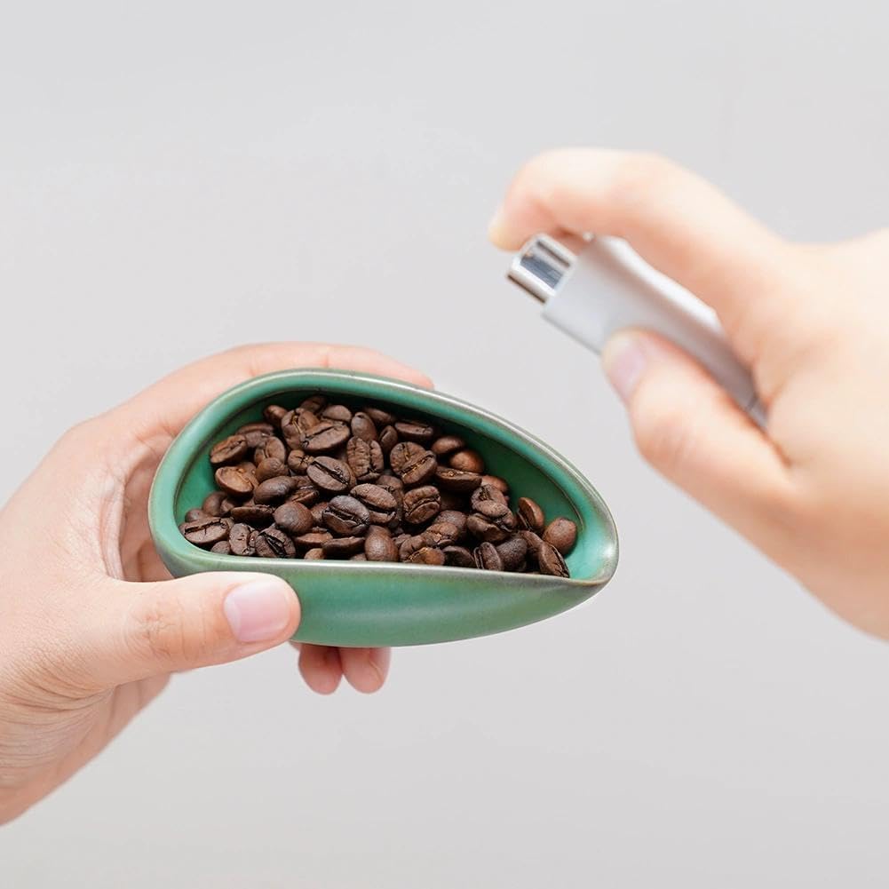 watchget Ceramic Coffee Dosing Cup &amp; Tea Storage Tray, Dark Green | Single Dose Measuring Container for Coffee Beans &amp; Loose Leaf Tea Dosing Vessel; Hold 20-25g Coffee Beans