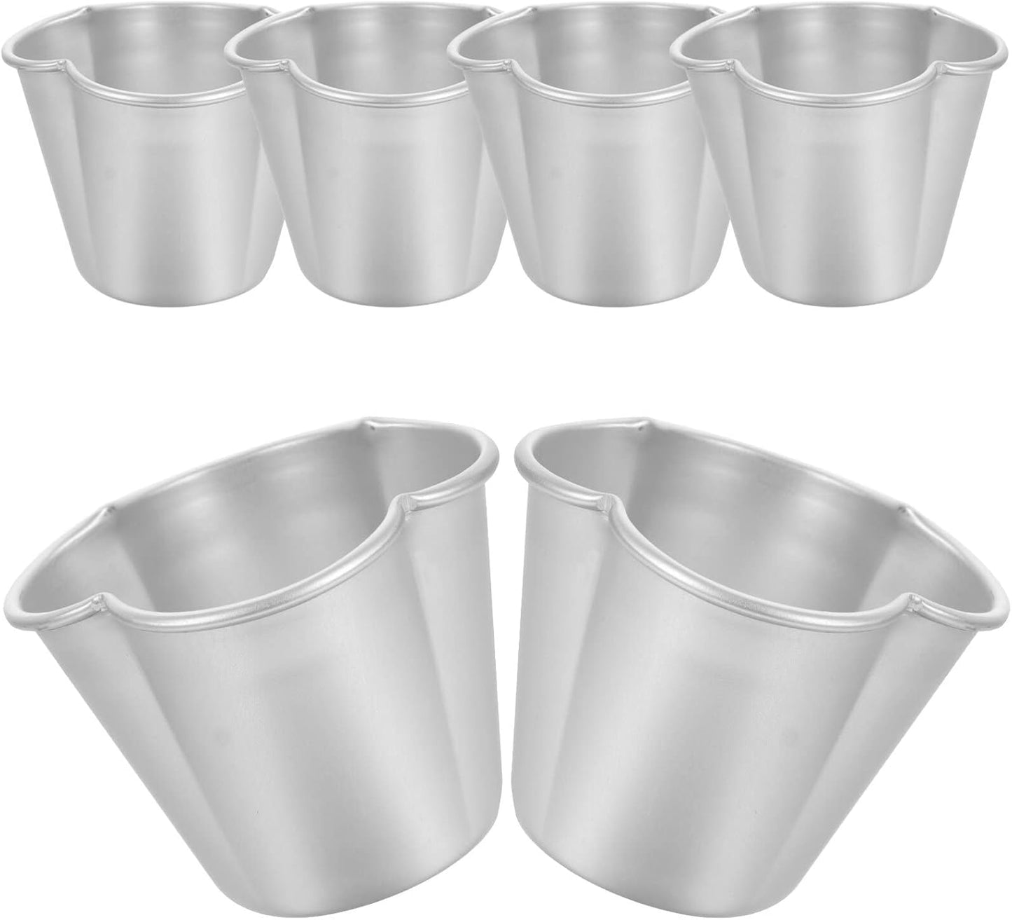 SHERCHPRY 6Pcs Pudding Molds Aluminum Baking Cups Cupcake Mould Muffin Tin Nonstick Pudding Pan Egg Tart Molds Baking Tool for Kitchen Mini Pie Tins