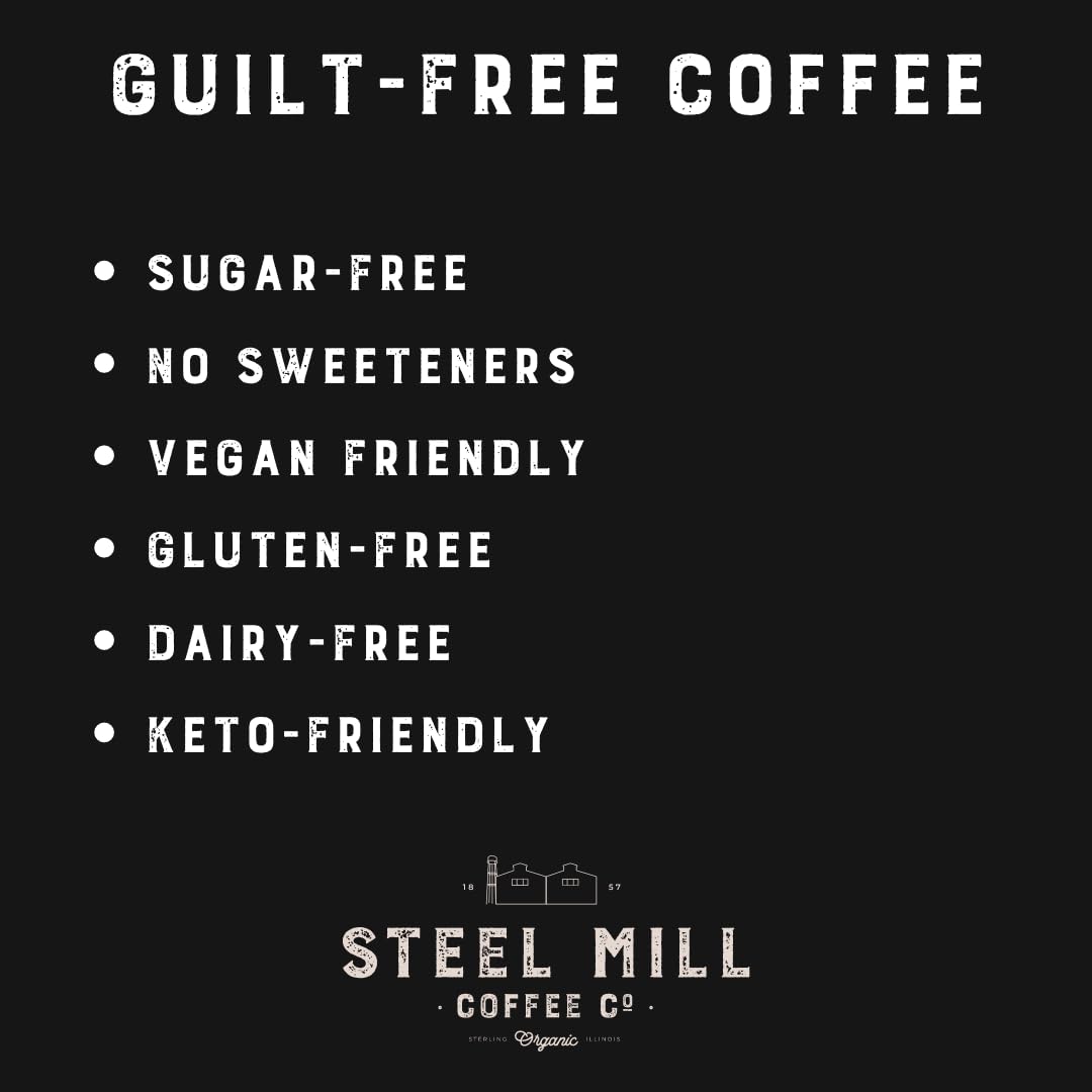 Steel Mill Coffee Co. - White Chocolate Raspberry Truffle Flavored Coffee - Ground - Regular - Medium Roast - 100% Arabica Beans - Vegan - Gluten-Free - Sugar-Free - 2lb Bag