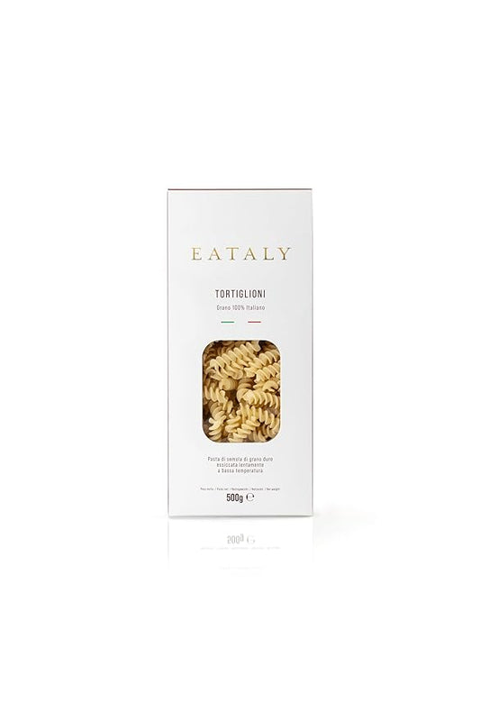 Eataly Italian Tortiglioni Pasta Noodles - 500g (17 oz.) Box -Authentic Durum Semolina Wheat - Made in Italy- Dried Pasta