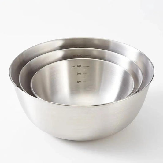 MANHONGYU Stainless Steel Mixing Bowls-3 Packs Small Thicker Stainless Steel Flat Bottom Mixing Bowls Set, Home,