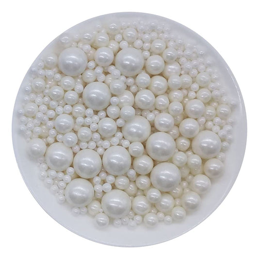 Edible White Sugar Pearls Candy Sprinkles 120G/ 4.23Ounce Baking Cake Sprinkles Cupcake and Cake Topper Cookie Decorations