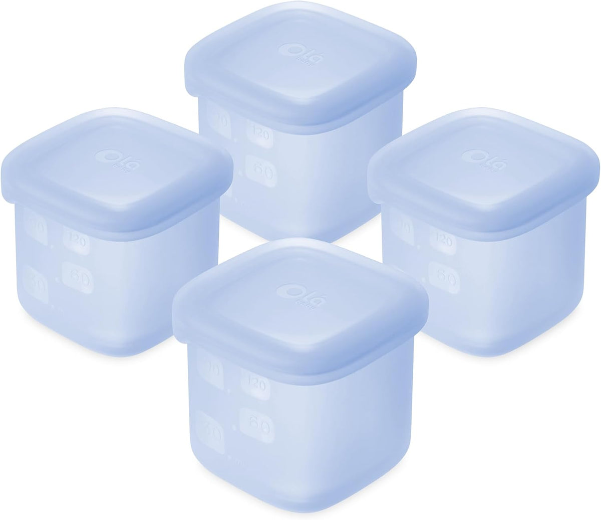 Olababy Silicone Baby Food Storage Containers 4pk, 4oz (Blueberry) | For Baby Food, Snacks, Formula, Puree &amp; Sauce. BPA &amp; Micro Plastic-Free. Daycare Essentials for Toddlers.