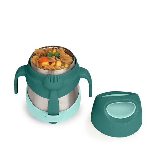 b.box Insulated Food Jar with Spork, 11 oz Lunch Containers for Kids | Stainless Steel Lunch Box for Kids, Food Containers, Warm 5 Hours, Easy Open, Dishwasher Safe, BPA Free — Emerald Forest