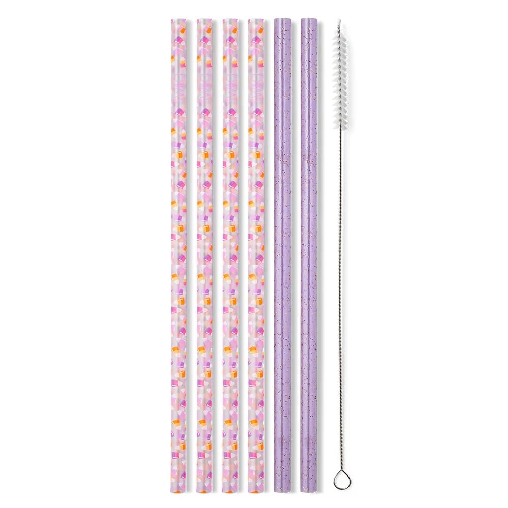 Swig Life Reusable Straw Set with Cleaning Brush, Candy Corn | Reusable Straw Set - Cleaning Brush Included - 14 Inch Long - Accessories for Cups &amp; Mugs