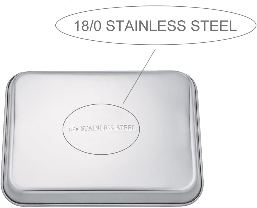 TeamFar Toaster Oven Tray and Rack Set, 9.3" x 7" x 1" Toaster Oven Pan | Stainless Steel Toaster Oven Pan Broiler Pan with Wire Rack for Cooking, Non Toxic &amp; Healthy, Easy Clean &amp; Dishwasher Safe