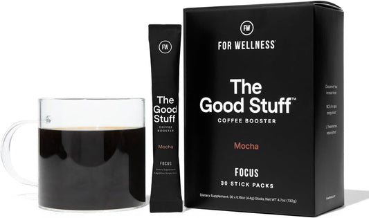 For Wellness The Good Stuff Focus – Mocha Coffee Booster, Nootropic Collagen Creamer with MCTs for Focus, Energy & Wellness, Non-Dairy, Keto-Friendly