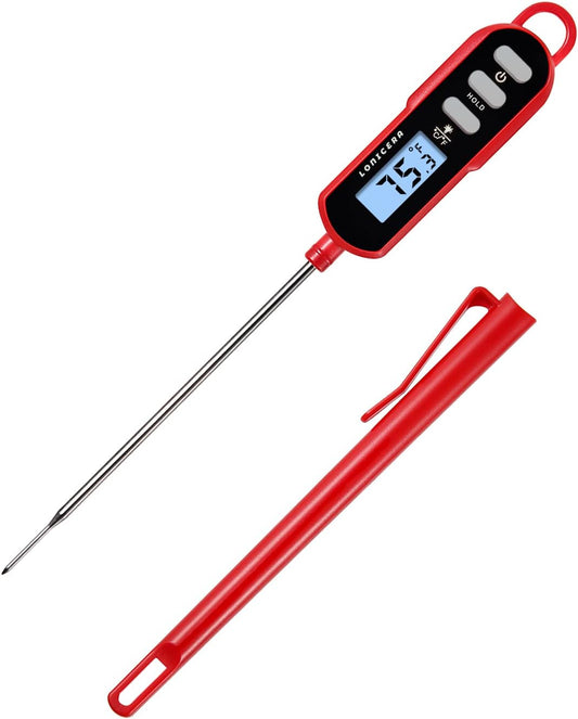 Lonicera Digital Cooking Thermometer for Bread Baking, Food and Water Temperature Measurement. Waterproof and Long Stem with