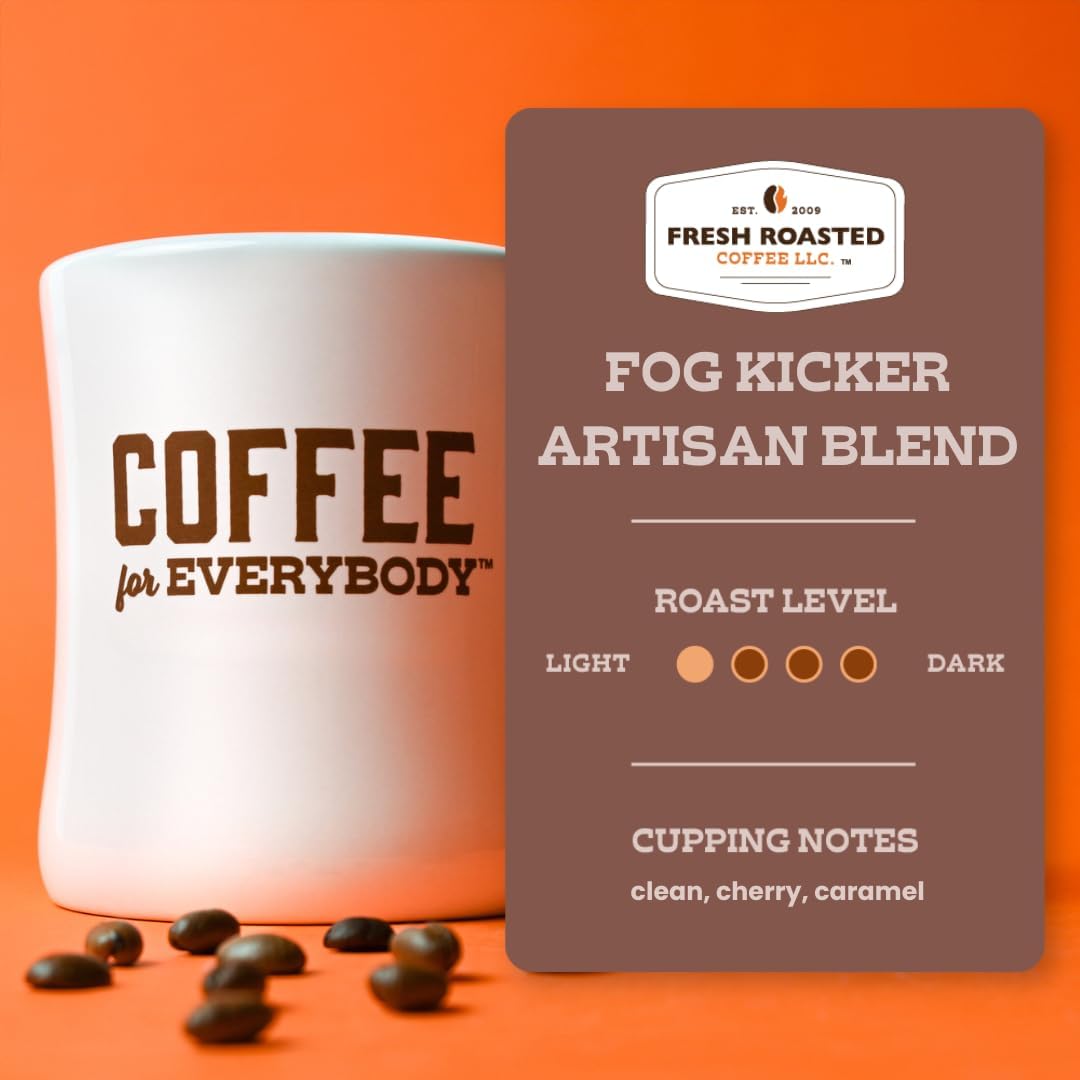 Fresh Roasted Coffee, Fog Kicker Drip Ground Coffee, Light Roast, Kosher, 12 oz