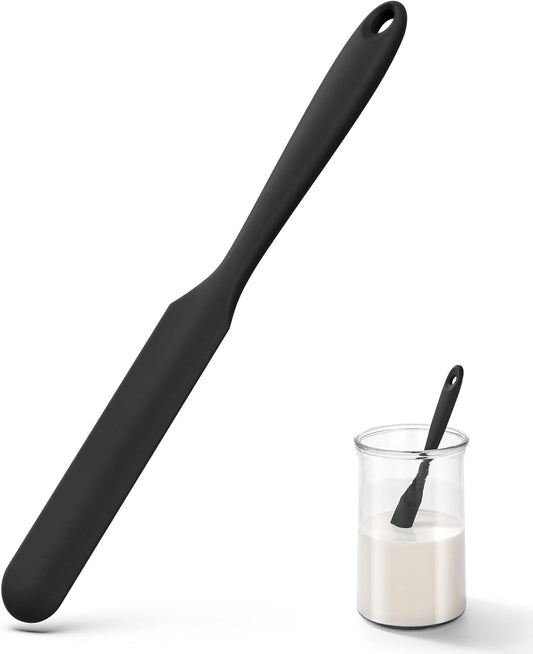 U-Taste Skinny Silicone Jar Spatula: 600ºF Heat-Resistant Food-Grade 10in Long Narrow Sourdough Stirring Stick, Seamless