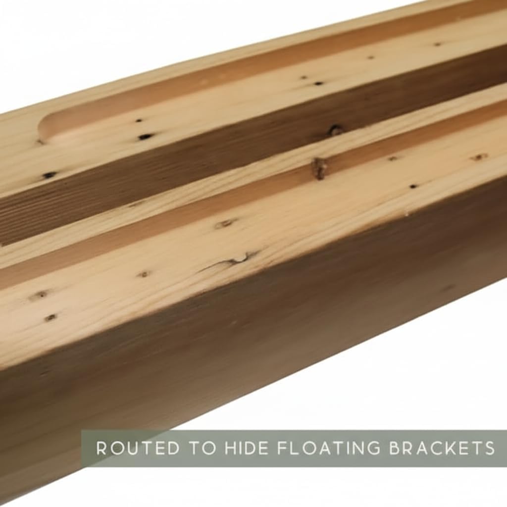 Modern Timber Craft Reclaimed Wood Fireplace Mantel Shelf | Solid Rustic American Barnwood with Floating Shelf Brackets | 2.75" Thickness | 66" L x 10" D, Rustic Original - Oiled