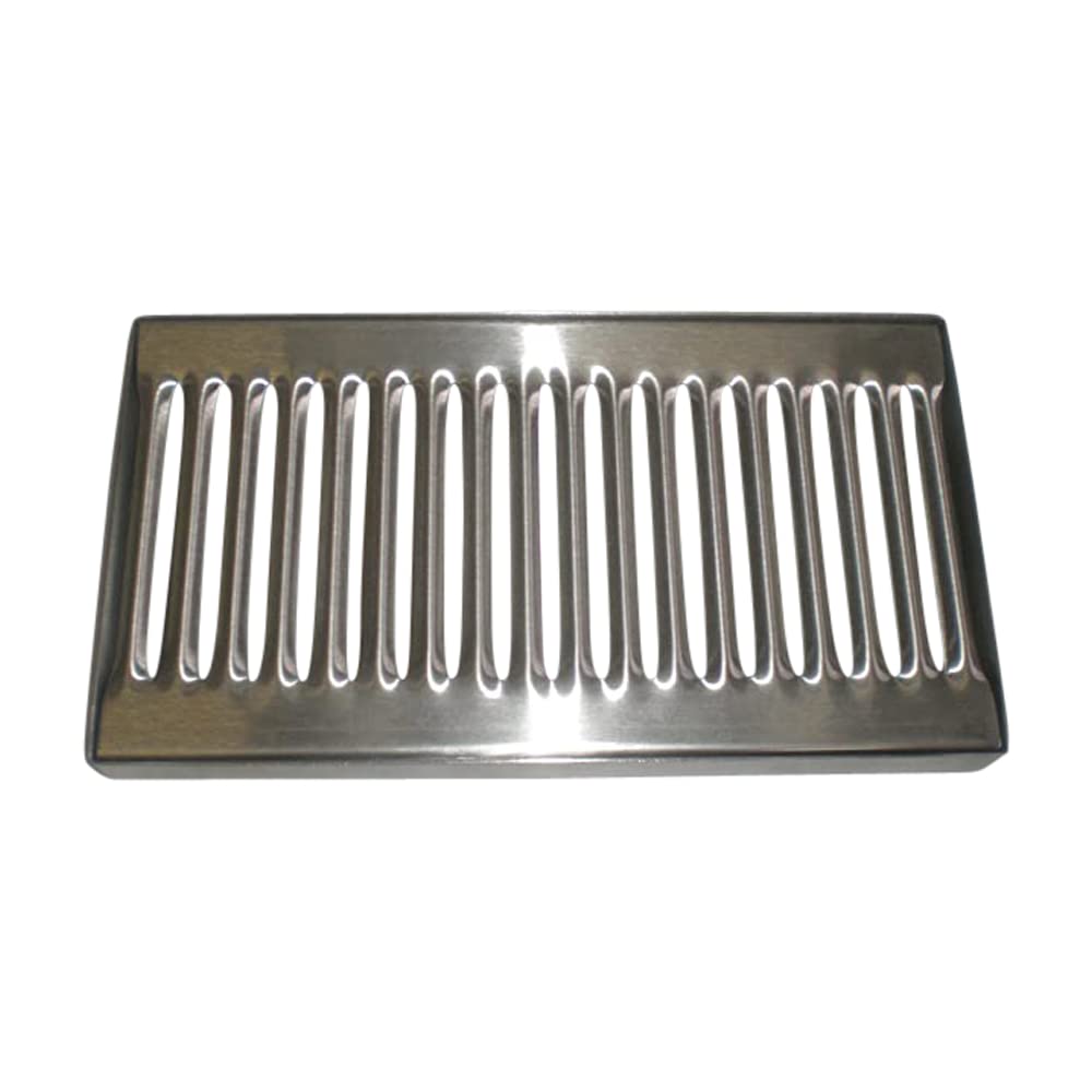 Quality Industries Stainless Steel Drip Tray 6″ x 16″ – Heavy Duty Bar Drain Tray for Kegerator, Coffee Station, Kitchen Sink Organizer