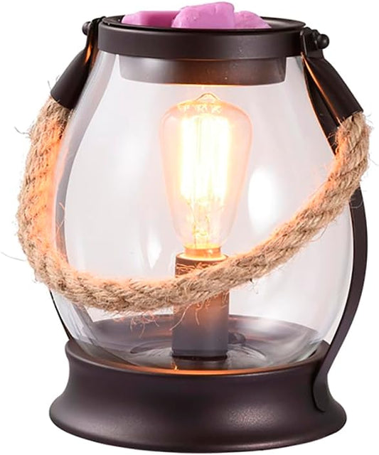 Electric Wax Melting Heater,Edison Bulb Wax Heater,Heater for Scented Wax,Oil Burner for perfumes,Home Decor (Retro, Twine