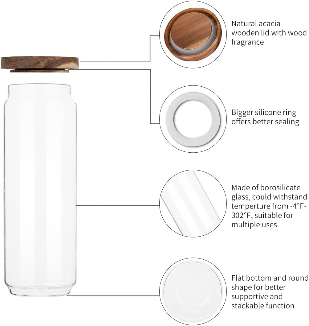 Glass Storage Jars 44 Oz 3 Pack