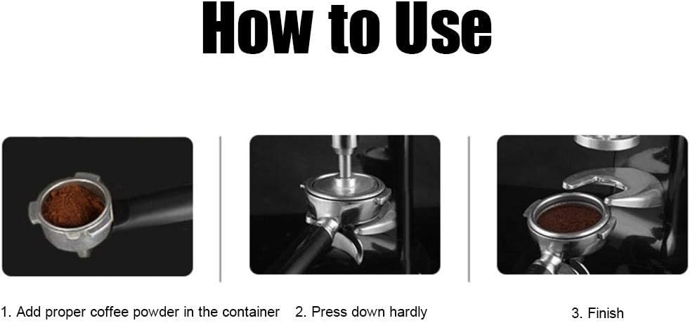 Coffee Tamper, Stainless Steel Manual Quantitative Coffee Tamper Powder Pressing Machine Espresso Tamper Coffee Bean Press with 2 Base
