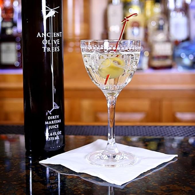 Ancient Olive Trees - Olive Juice for Dirty Martinis, Olive Brine Prefect for Martini, Vermouth, and Dirty Sue, 12.6 FL. OZ., 2 CT