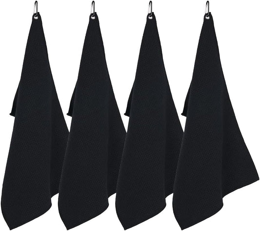 watchget Barista Towels 4 Pack - Espresso Machine Microfiber Cloth Set, 12"x20", Professional Coffee Towels for Barista Coffee Bar Espresso Microfiber Cloth Set Espresso Rag, Black