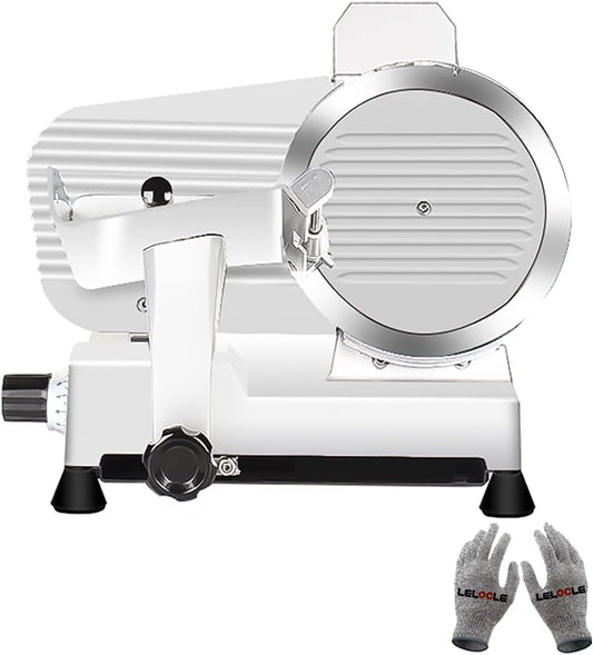 Meat Slicer 340WHome Use and for Commercial 10-inch Electric Food Slicer with Chromium-plated Steel Blade and Built-in